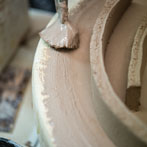 John Higgins at work in his studio 2018